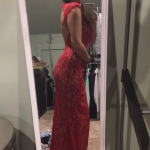 Red Lace Prom or Event dress! Perfect Condition!